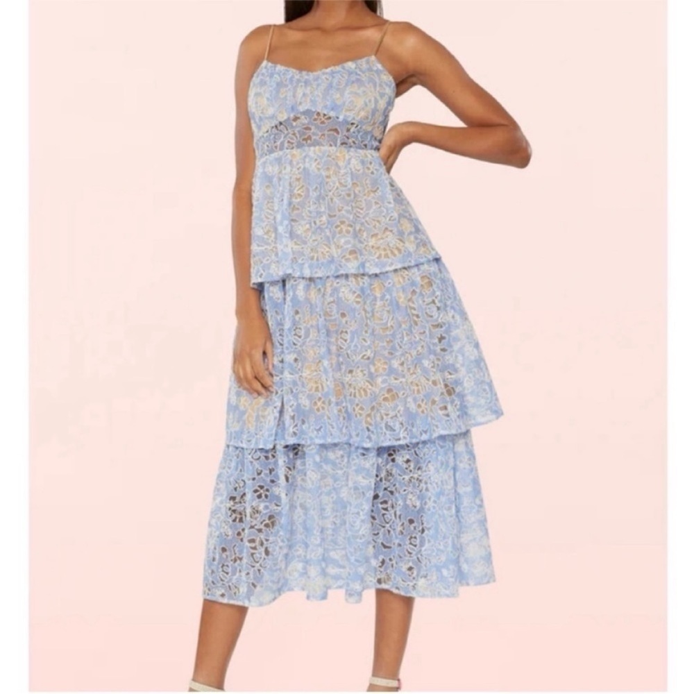 NWT Likely Santos bluebell eyelet tiered ruffle dress